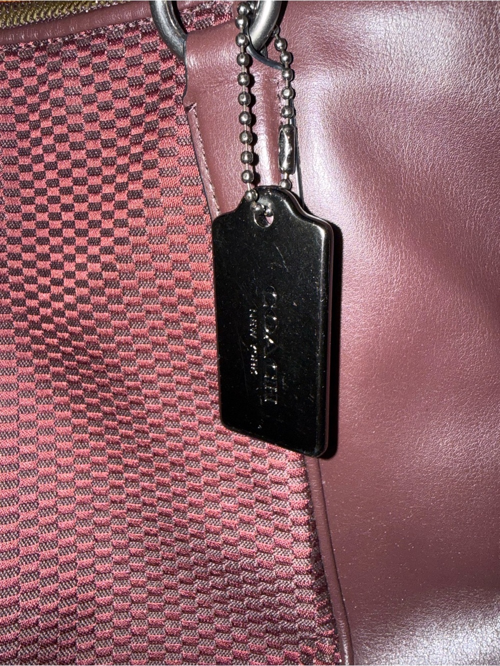 Coach Maroon and Tan Leather Patch Shoulder Bag - Picture 4 of 11